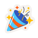 Partypopper met confetti
